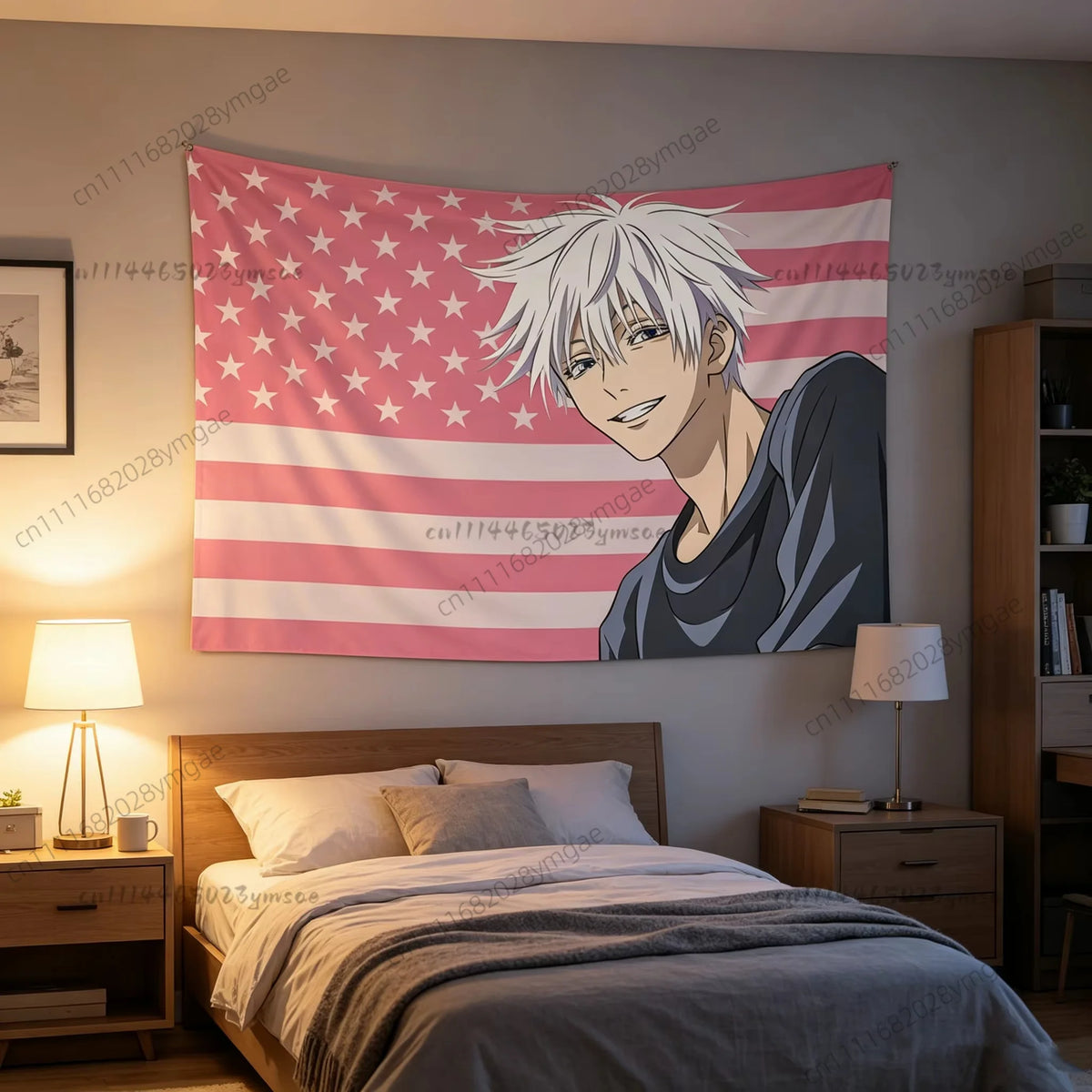 Jujutsu Kaisen Gojo Satoru Pink American Flag
