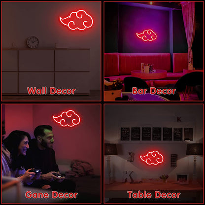 Crimson Storm Neon Wall Art