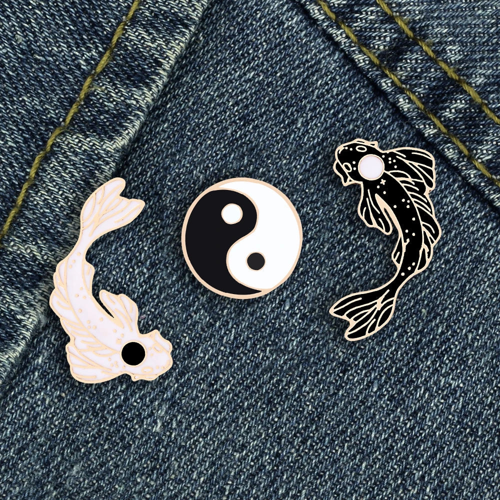 Yin Yang Fish Enamel Pin