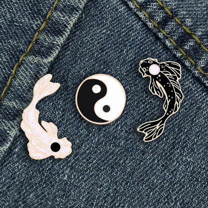 Yin Yang Fish Enamel Pin