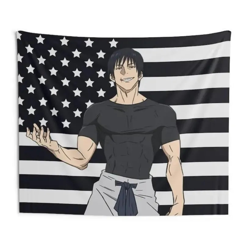 Jujutsu Kaisen Toji Fushiguro American Flag Tapestry