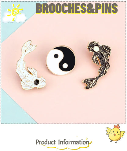 Yin Yang Fish Enamel Pin