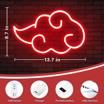 Crimson Storm Neon Wall Art