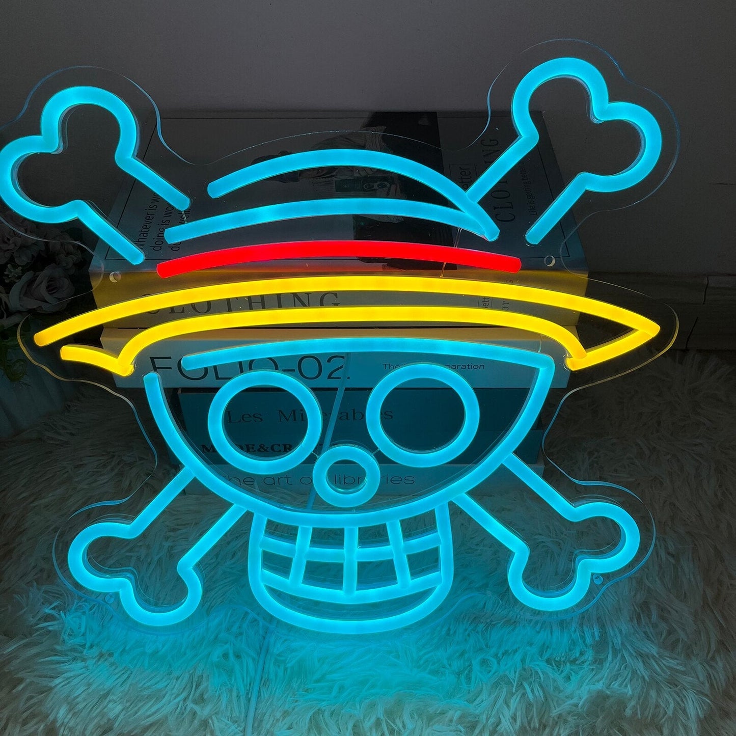 Smiling Jolly Roger Neon Sign