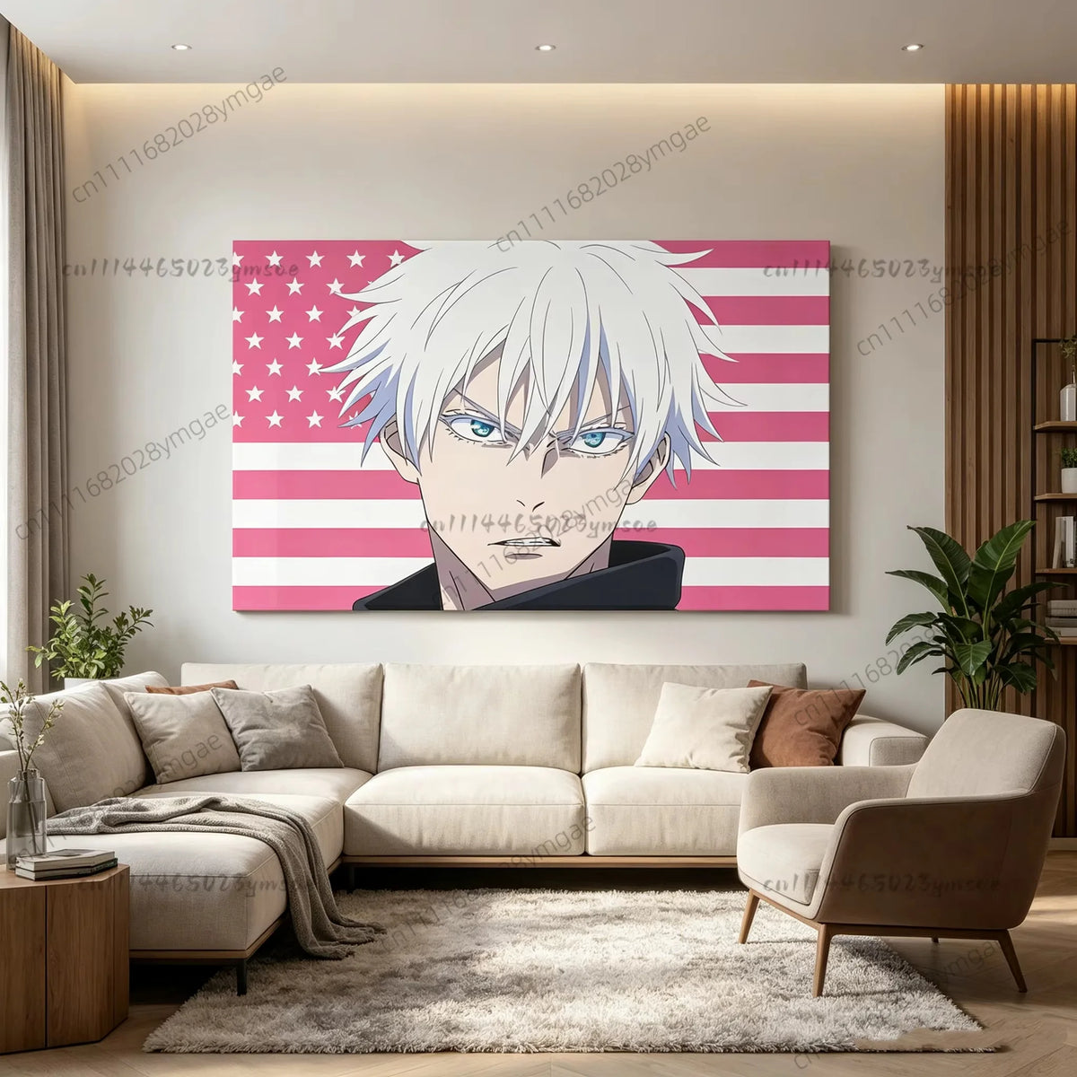 Jujutsu Kaisen Gojo Satoru Pink American Flag
